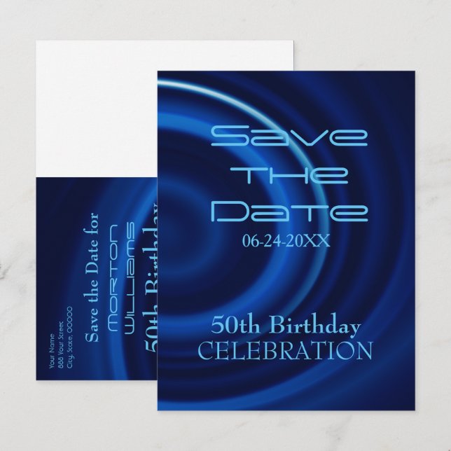 Anúncio Cartão postal de aniversário de 50 anos Vortex - S (Frente/Verso)