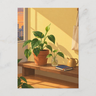Anúncio Cartão postal de arte botânica de planta de casa i