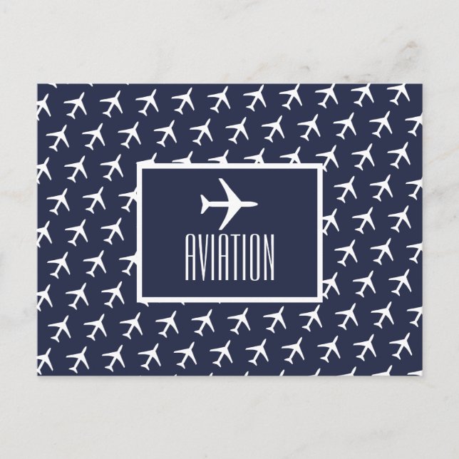 Anúncio Cartão postal de avião piloto de avião branco Funk (Frente)