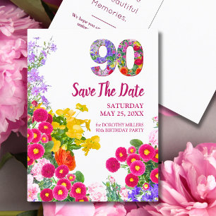Anúncio cartão postal de aviso de data de 90º aniversário 