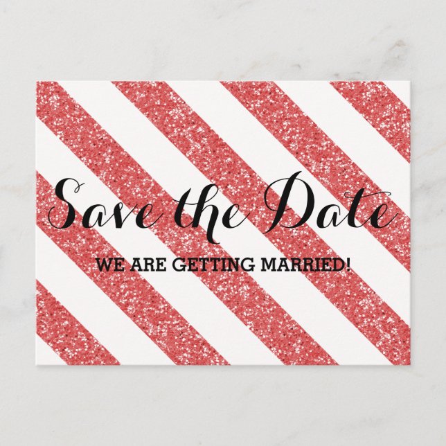 Anúncio Cartão postal de aviso de data de casamento com li (Frente)