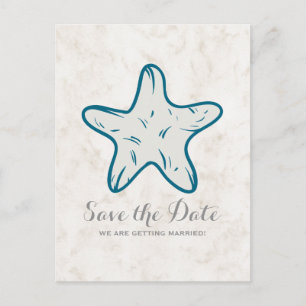 Anúncio Cartão postal de aviso prévio com estrela-do-mar r
