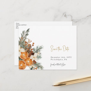 Anúncio Cartão postal de Boho Natal inverno para salvar a
