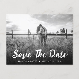 Anúncio Cartão Postal de Casamento com Foto em Letra Manus