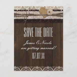 Anúncio Cartão Postal de Casamento de Country Rústico com
