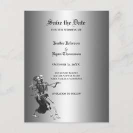 Anúncio Cartão postal de casamento gótico de halloween par