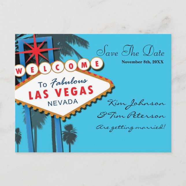 Anúncio Cartão postal de casamento no cassino de Las Vegas (Frente)