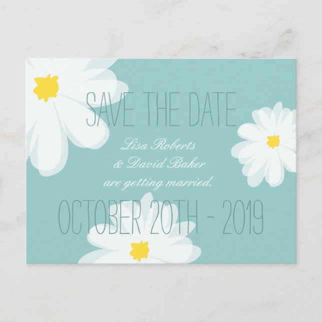 Anúncio Cartão postal de casamento para salvar a data | Fl (Frente)