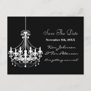 Anúncio Cartão postal de data de casamento com candelabro