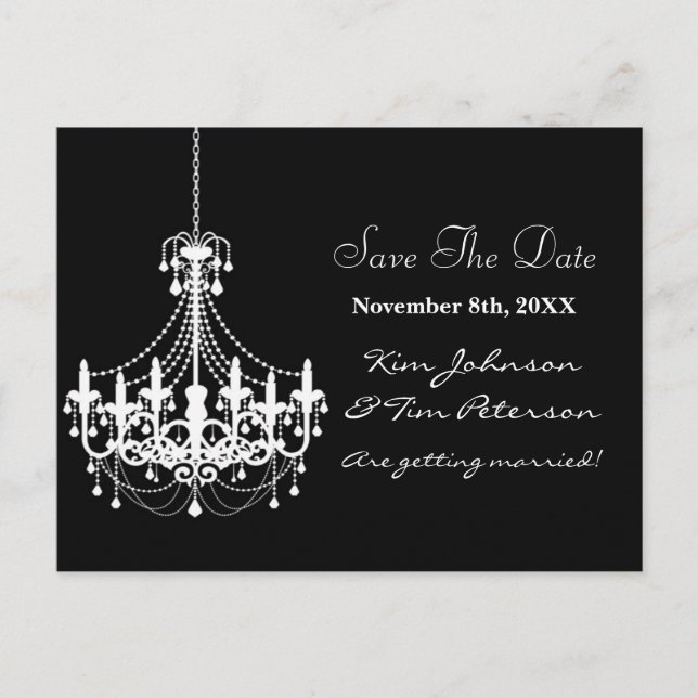 Anúncio Cartão postal de data de casamento com candelabro  (Frente)