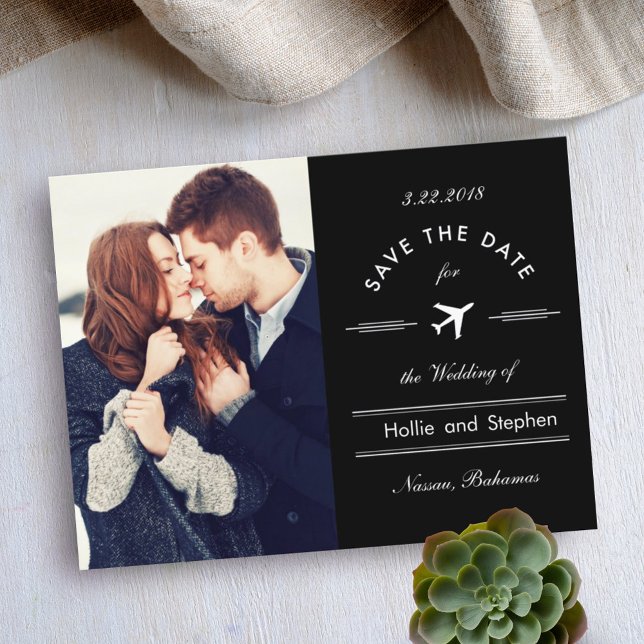 Anúncio Cartão Postal de Data de Destino de Avião (Criador carregado)