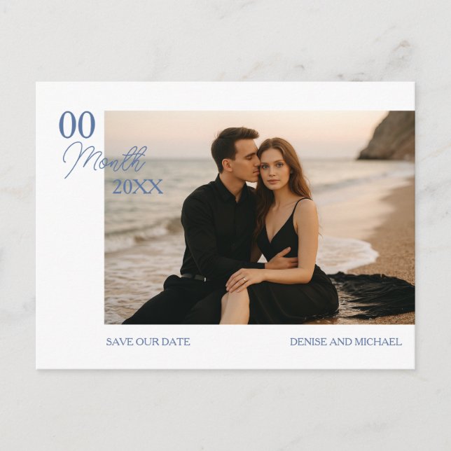 Anúncio Cartão Postal de Data de Salvamento com Foto Perso (Frente)