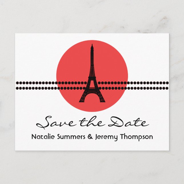 Anúncio Cartão postal de data de salvamento com Pontos Mod (Frente)