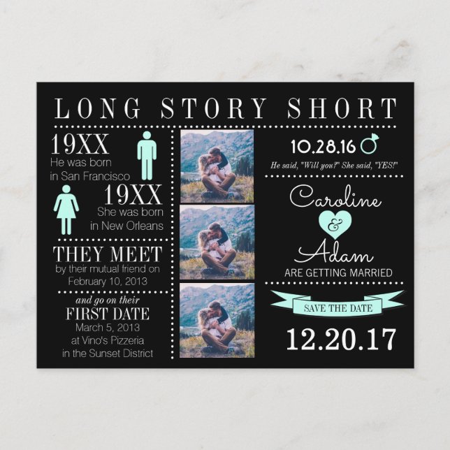 Anúncio Cartão Postal de Data de Salvamento da Linha do Te (Frente)