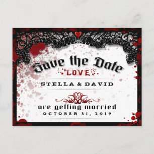 Anúncio Cartão Postal de Data de Salvamento do Halloween c
