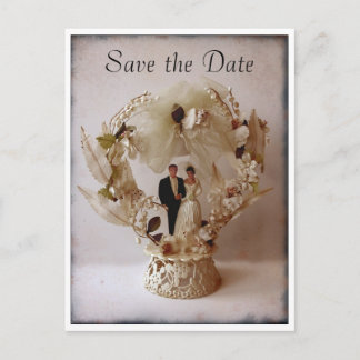 Anúncio Cartão postal de enfeite de bolo de casamento retr