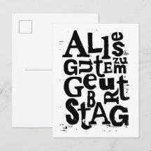 Cartão postal de impressão Lino "Feliz Aniversário