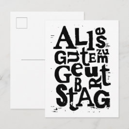 Anúncio Cartão postal de impressão Lino "Feliz Aniversário