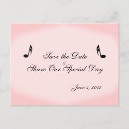 Anúncio Cartão postal de música cor-de-rosa para salvar a 