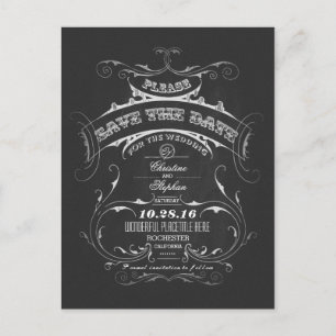 Anúncio Cartão postal de quadro-negro vintage para salvar 