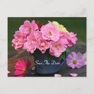 Anúncio Cartão postal de rosas selvagens para salvar a dat