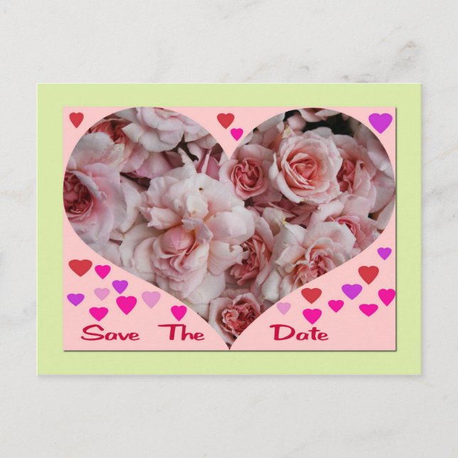 Anúncio Cartão postal de Roses Save The Date (Frente)