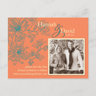 Anúncio Cartão postal de salva datas floral