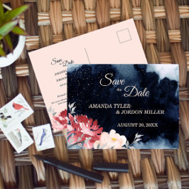 Anúncio Cartão Postal de Salvar a Data de Casamento Floral