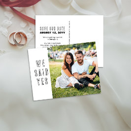 Anúncio Cartão postal de salvar a data do casamento com fo