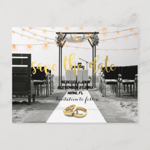 Anúncio Cartão postal de salvar a data do casamento na pra