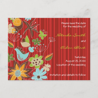 Anúncio cartão postal de salvar a data do Jardim Floral Ve