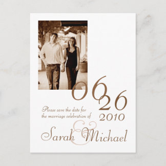 Anúncio Cartão Postal de Salve a Data Foto 01