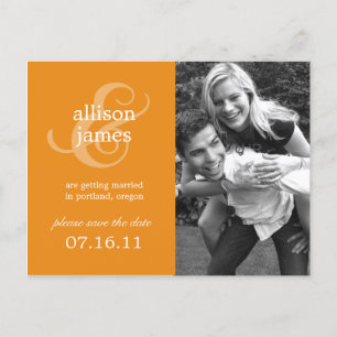 Anúncio Cartão postal de save the date com Ampersand Elega