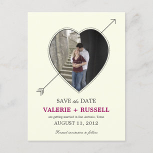 Anúncio Cartão postal de Save The Date com foto de amor lo