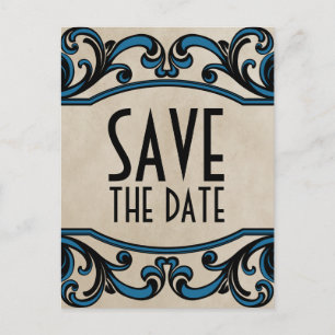 Anúncio Cartão postal de Save the Date com Redemoinhos Gót