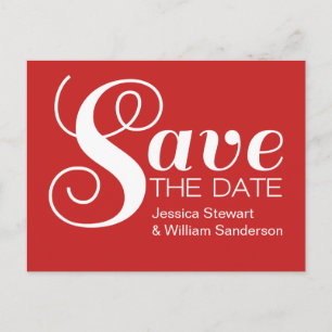 Anúncio Cartão Postal de Save the Date com Tipografia Chic