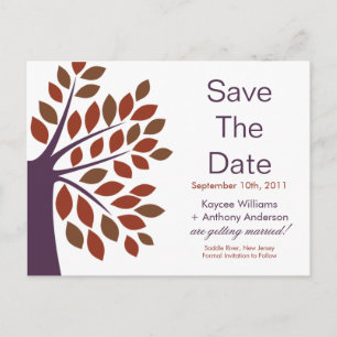 Anúncio Cartão postal de Save The Date da ameixeira modern