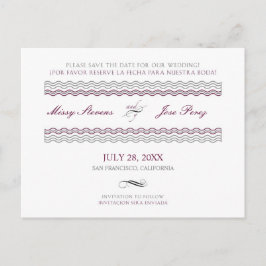 Anúncio Cartão Postal de Save The Date de Casamento Bilíng