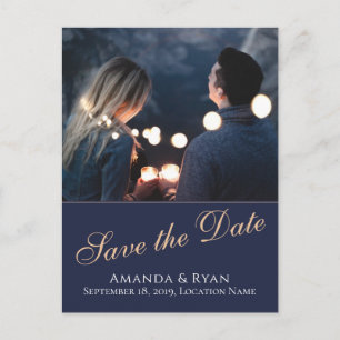 Anúncio Cartão Postal de Save the Date de Casamento com Fo