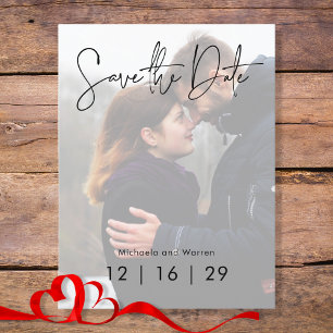Anúncio Cartão Postal de Save the Date de Casamento com Fo