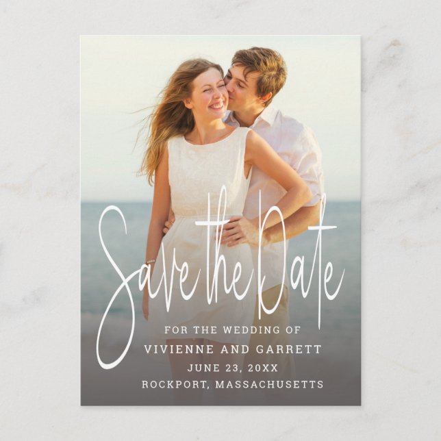 Anúncio Cartão Postal de Save the Date de Casamento com um (Frente)