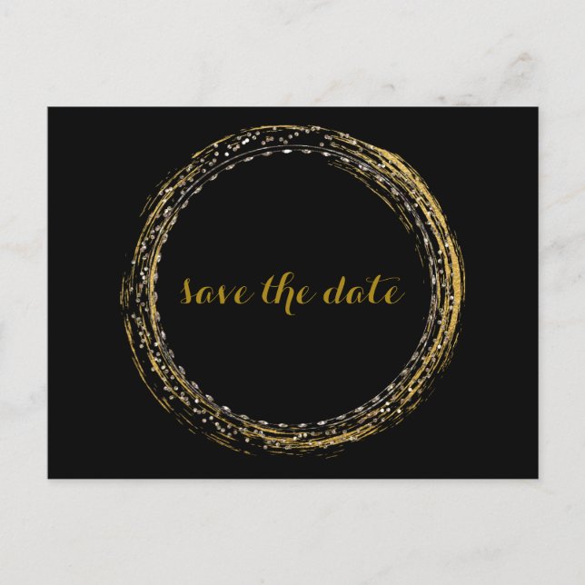 Anúncio Cartão Postal de Save The Date de Círculo Glamour  (Frente)