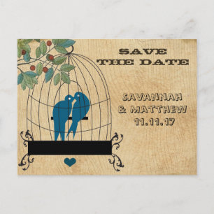 Anúncio Cartão postal de Save the Date de gaiola de pássar