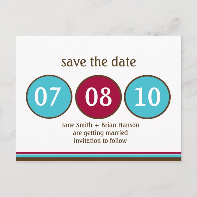 Anúncio Cartão postal de Save the Date de Pontos de Polca  (Frente)