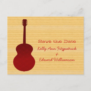 Anúncio Cartão postal de Save the Date de violão Country e