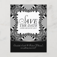 Cartão postal de Save the Date em Batik Gótico Pre