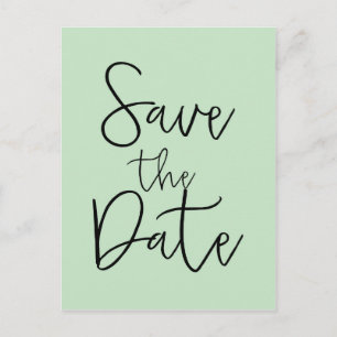 Anúncio Cartão postal de SAVE THE DATE em Script Moderno c