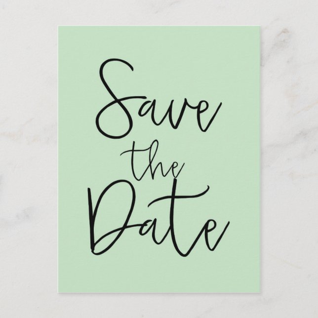Anúncio Cartão postal de SAVE THE DATE em Script Moderno c (Frente)