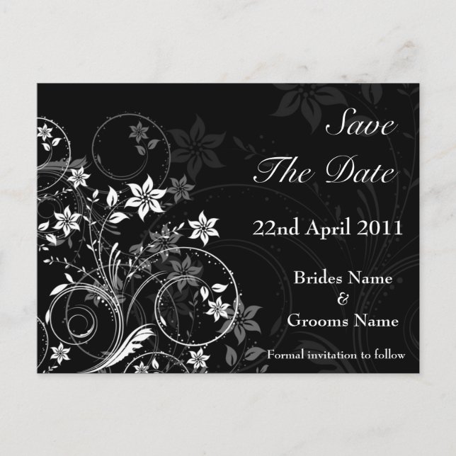 Anúncio Cartão postal de Save the Date floral (Frente)