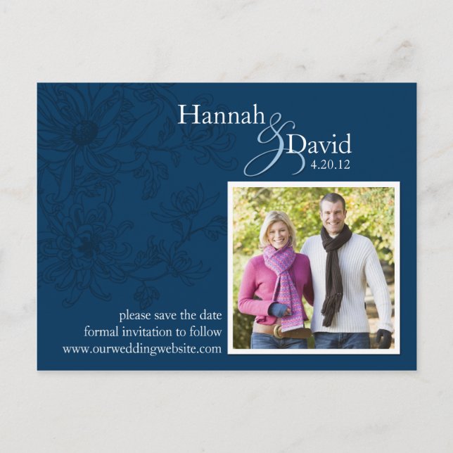 Anúncio Cartão Postal de Save the Date Floral (Frente)